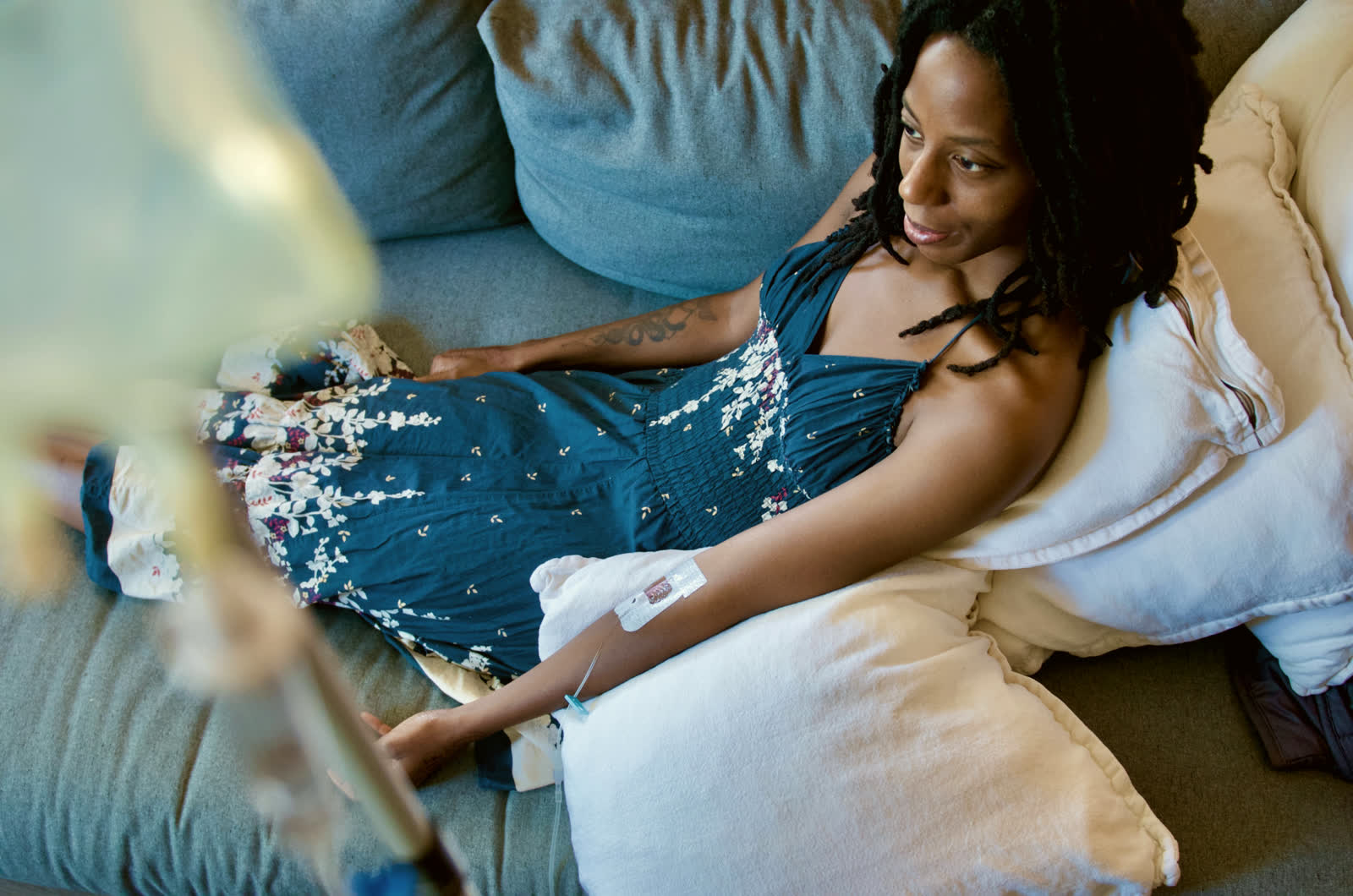 A client resting comfortably during a home visit